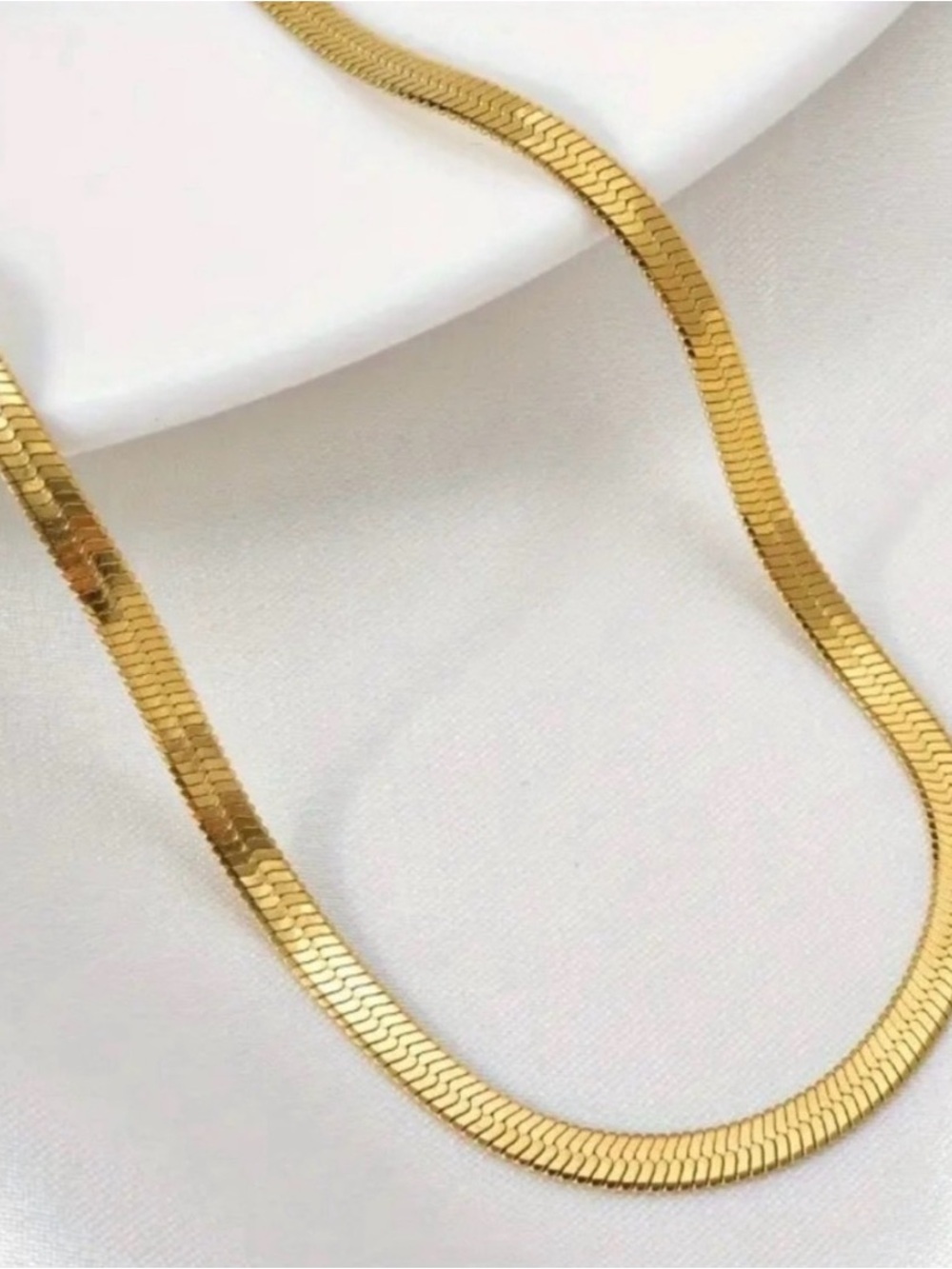 Minimalist Gold Herringbone Necklace - Women Jewelry
